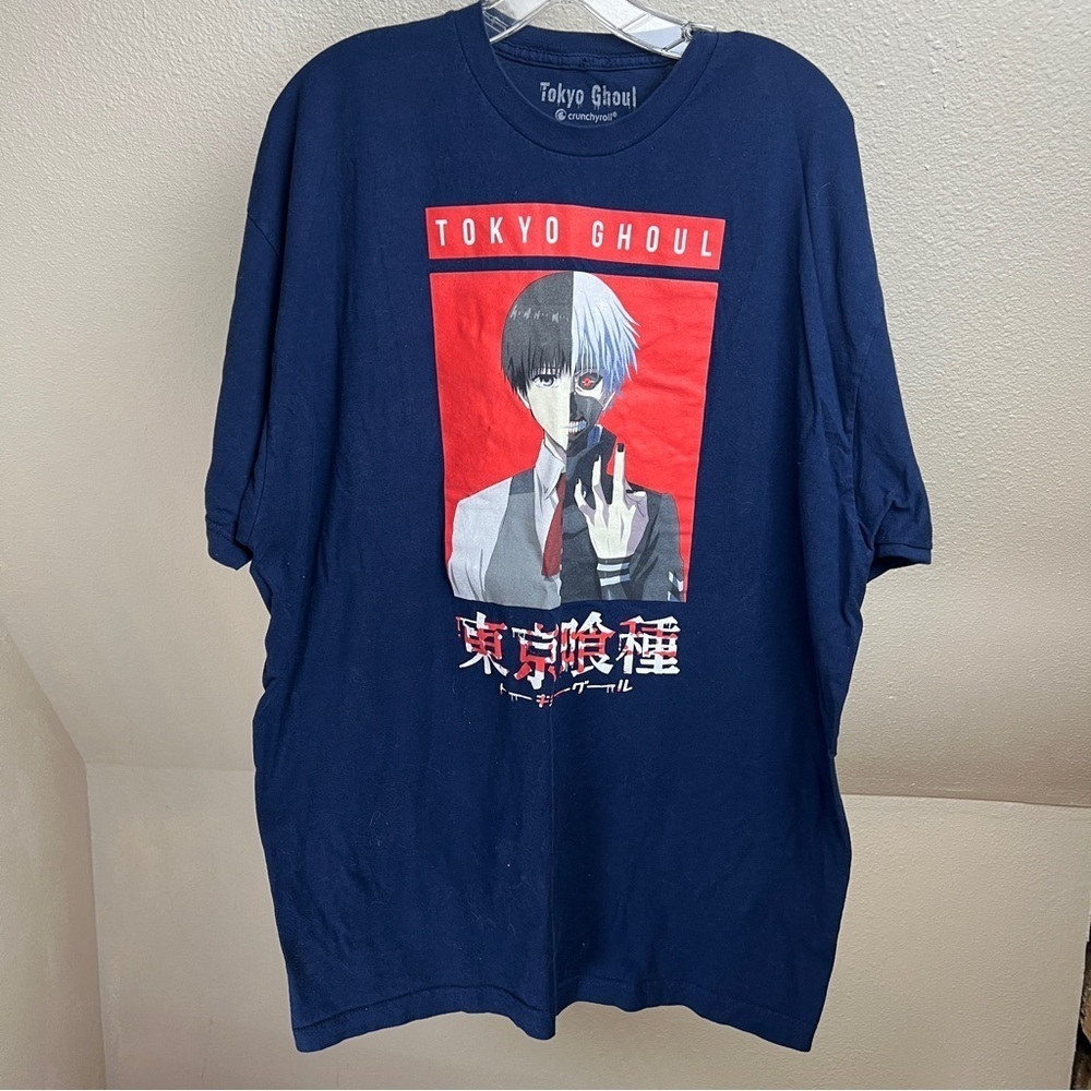 TOKYO GHOUL Dark Blue Tee with Short Sleeves. Size 2XL